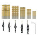 55 PCS HSS 4241 Countersink Cone Drill Bit Set and High Speed Steel HSS Tit
