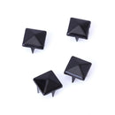 100pcs/set 9mm Square DIY Leathercraft Black Metal Punk Spikes Spots Pyramid