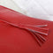 Women Shoulder Bag PU Leather Handle Bags Girls Tassel Tote Handbags(Red)