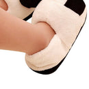 Black and white panda eyes crying face cotton slippers Men's Panda Plush Wi