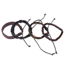 Men European Retro Multilayer Cowhide Handmade Woven Bracelet Jewelry A