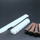 Acoustic Guitar Bone Bridge Saddle and Nut & Rosewood Bridge Pins Abalone Dot