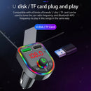 Car Wireless Bluetooth FM Transmitter Quick Charge 2 USB Ports USB Drive
