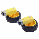 2Pcs Plastic Tire Wheel with Gear Motor Dual Shaft for Smart Car Robot Ardu