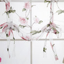 2pcs Floral Design Roman Short Window Curtain Sheer Voile 80x100cm