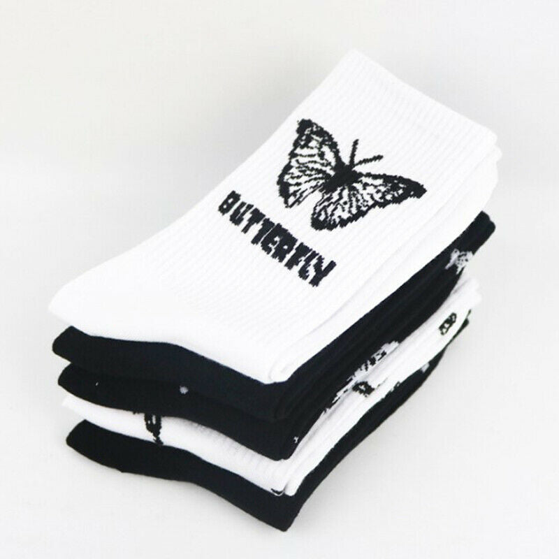 5 pairs Butterfly Socks Women Streetwear Socks Fashion Fashion Skateboard So.kz