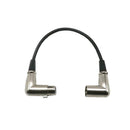 2x Microphone Lead Mic Cable XLR Right Angle Male to Female Extension Cable