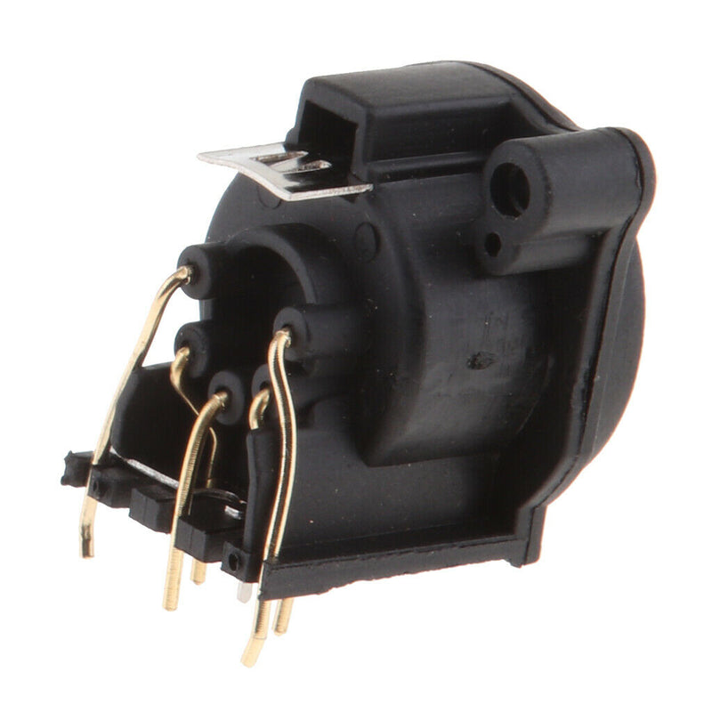 Curved XLR 5Pins Male Chassis Panel Mounted Socket Adapter for DMX MIC