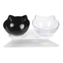 Double Bowls Detachable Tilt Cat Ears Pet Bowl Non-slip Cat Dog Feeder (A)