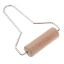 1 Pack Stainless Steel Handle Wooden Roller Clay Tool Non-Stick Baking Roller