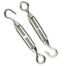 1pcs Stainless Steel 304 Hook Eye Turnbuckle Wire Rope C6N2 Pack Tensio Hot P4H6
