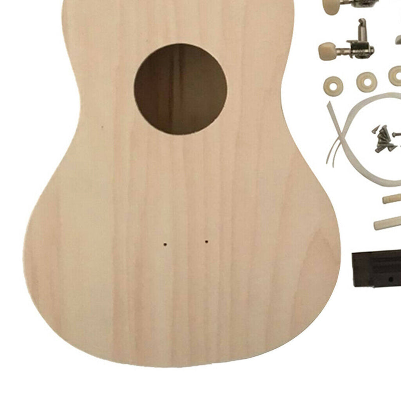 1 Set 23inch Ukulele Assembly Kits Unfinished Solid Wood 4 Strings Guitar