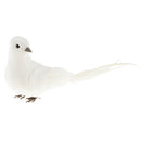 Lifelike White Artificial Doves Birds Statue Store Setting Garden Decoration