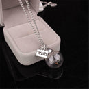 Fashion Women Flower Glass Ball Pendant Clavicle Chain Necklace Jewelry