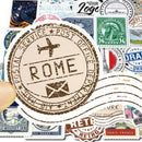 50x Retro Stamp Stickers Skateboard Laptop Luggage Guitar Motorcycle DecalsJR