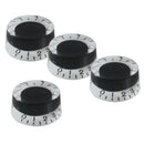 4 Piece Black Speed Control Knobs Volumes Tones - Electric Guitar Parts