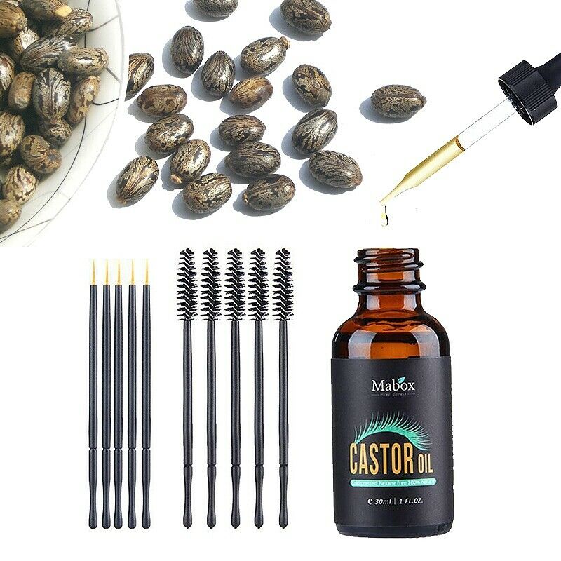Mabox 30 ML Hair Essential Oil Natural Castor Oil Eyelashes Eyebrow Growth  W8G4