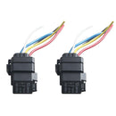 Pair Car 12V 40A Relay Harness Socket Plugs 5Pin 5 Wire Connector Couplers