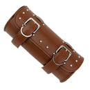 Motorcycle Bag Pouch Saddle Bag PU Leather Luggage Tool Roll Bag Brown U2U6