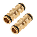 2 x Brass Quick Connect Water Hose Pipe Joiner Male To Male 1/2 Inch Connector
