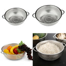 2 Pieces Stainless Steel Colander Rice Sifter Fruit Washing Bowl Kitchen