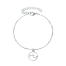 Retro Hollow Circle Pendant Hand Chain Anklet Unisex Cuff Bracelet Jewelry