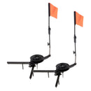2pcs Triangular Ice Fishing Rods Poles Ice Fishing Tip-Ups with Orange Flag
