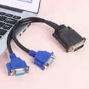 DVI-I 24+5 Pins Male to Dual VGA Female Monitor Adapter Y-Splitter Cable