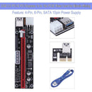 4pin 6pin USB3.0 SATA Power PCI Express 1x to 16X Riser Extender Card for Mining