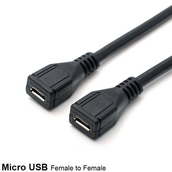 Micro USB Female To Female Extension Extender Data Sync Charging Cable Adapte 3C