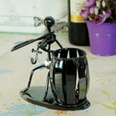 2pcs Pen Holder Pencil Pot Metal Stand Stationery Office Decor Violin+Cello