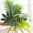 60 Pcs 6 Kinds Artificial Palm Leaves Tropical Plant Leaves Faux Monstera L S9D2
