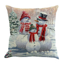 4pcs Happy Christmas Pillow Cover Decorative Cotton Linen Sofa Pillow Case  Y7S1
