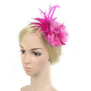 2pcs 1920s  Feather Fascinator Flower Veil Hat Headband Fancy Dress