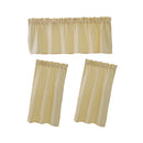1 Set Beige Rod Pocket Short Tier Curtains Panels Half Drapes for Bathroom