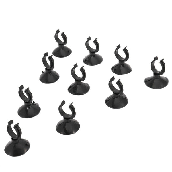 10PCS 45mm Dia Aquarium Suction Cup Airline Tubing Mounts Black H4D2