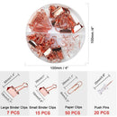 Fashion Binder Clips Paper Clips Push Pins Sets with Box for Office School