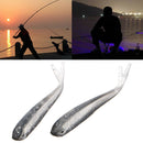 2pcs New Soft 2.2g 75mm Tiddler Bait Fluke Fishing Saltwater Lure Tackle Treble