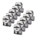 Label 12Mm Cassette Refills Compatible for Epson LabelWorks LC-4WBN9 for LW