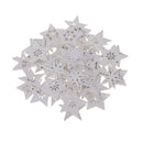 50pcs White Stars Wooden Snowflakes Craft Christmas Tree Hanging Decorations