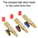3Pcs/Set Brass R410A Refrigerant Straight Ball Valves AC Charging Hoses Bra U7N5