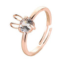 Trendy Rhinestone Animal Rings For Women Hip Hop White Crystal Rabbit Ring  T6A8