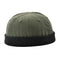2 Pieces Fashion Cotton Skullcap Retro Roll up Edge Docker Hat Adjustable
