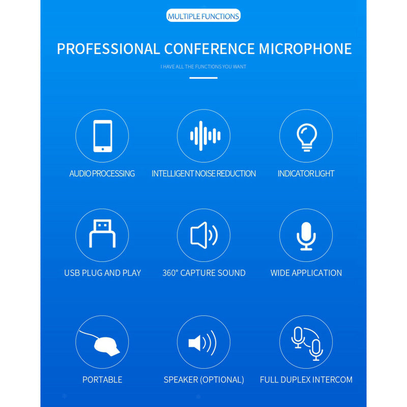 USB Conference Computer Desktop PC Microphone Stereo Speech Mic Gaming Chat