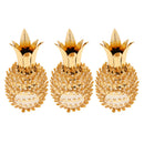 3 Pieces Iron Craft Pineapple Shape Pendant Ceiling Lamp Shade Golden