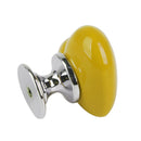 Heart Shaped Ceramic Door Drawer Bin Handle Pull Knob Hardware Yellow 38mm S
