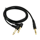 6.35mm Male to Dual Male Plug Stereo Audio Cable Adapter 59" Length Cord