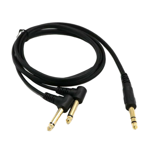 6.35mm Male to Dual Male Plug Stereo Audio Cable Adapter 59" Length Cord
