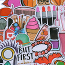 50Pcs Girls Beauty Cosmetics Skateboard Stickers Laptop Luggage Phone Decals BX