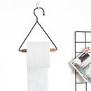 Nordic Style Geometric Design Beech Iron Towel Storage Rack Tissue Holder H